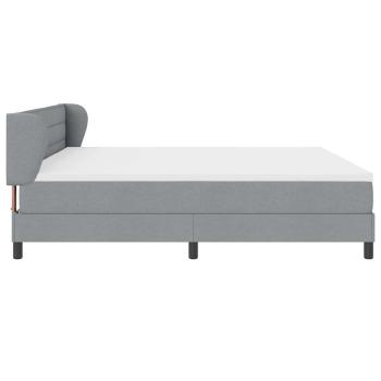 Boxspringbett mit Matratze Hellgrau 200x200 cm Stoff