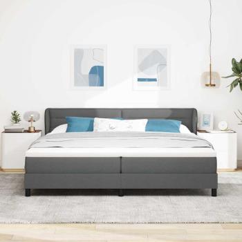 ARDEBO.de - Boxspringbett mit Matratze Dunkelgrau 200x200 cm Stoff