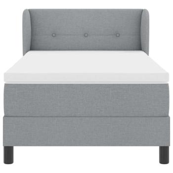 Boxspringbett mit Matratze Hellgrau 90x200 cm Stoff