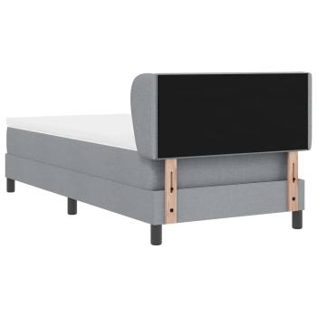 Boxspringbett mit Matratze Hellgrau 90x200 cm Stoff