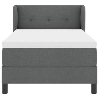 Boxspringbett mit Matratze Dunkelgrau 90x200 cm Stoff