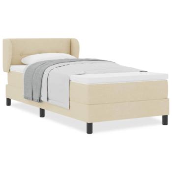 Boxspringbett mit Matratze Creme 90x200 cm Stoff
