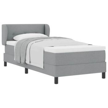 Boxspringbett mit Matratze Hellgrau 100x200 cm Stoff