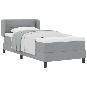 Boxspringbett mit Matratze Hellgrau 100x200 cm Stoff