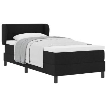 Boxspringbett mit Kopfteil Schwarz 100 x 200 cm Stoff