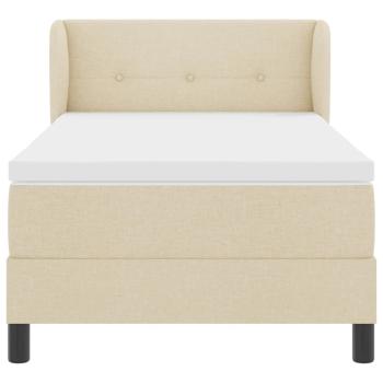 Boxspringbett mit Matratze Creme 100x200 cm Stoff