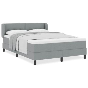 Boxspringbett mit Matratze Hellgrau 140x190 cm Stoff