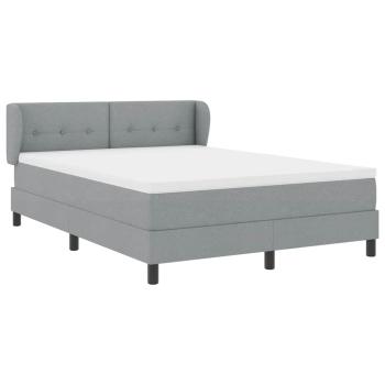 Boxspringbett mit Matratze Hellgrau 140x190 cm Stoff
