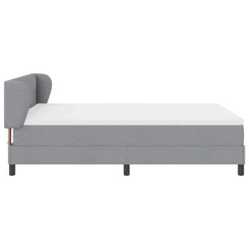 Boxspringbett mit Matratze Hellgrau 140x190 cm Stoff