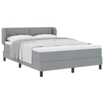 Boxspringbett mit Matratze Hellgrau 140x200 cm Stoff