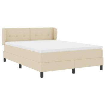 Boxspringbett mit Matratze Creme 140x200 cm Stoff