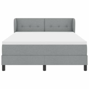 ARDEBO.de - Boxspringbett mit Matratze Hellgrau 160x200 cm Stoff