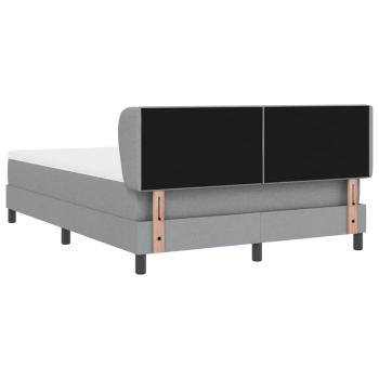 Boxspringbett mit Kopfteil Hellgrau 160 x 200 cm Stoff