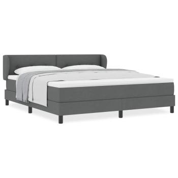 Boxspringbett mit Matratze Dunkelgrau 180x200 cm Stoff