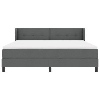 Boxspringbett mit Matratze Dunkelgrau 180x200 cm Stoff
