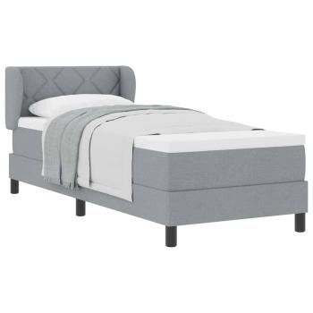Boxspringbett mit Matratze Hellgrau 80x200 cm Stoff