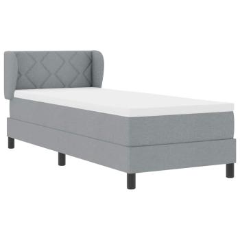 Boxspringbett mit Matratze Hellgrau 80x200 cm Stoff