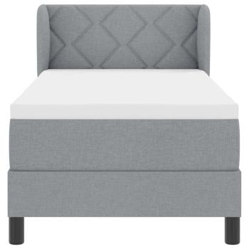 Boxspringbett mit Matratze Hellgrau 80x200 cm Stoff