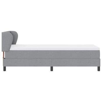 Boxspringbett mit Matratze Hellgrau 80x200 cm Stoff