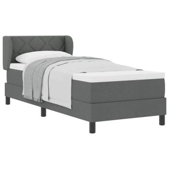 Boxspringbett mit Matratze Dunkelgrau 80x200 cm Stoff