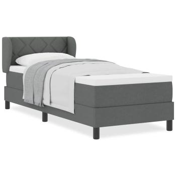 Boxspringbett mit Matratze Dunkelgrau 80x200 cm Stoff