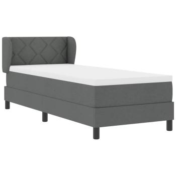 Boxspringbett mit Matratze Dunkelgrau 80x200 cm Stoff