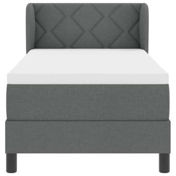 Boxspringbett mit Matratze Dunkelgrau 80x200 cm Stoff