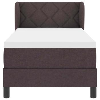 Boxspringbett mit Matratze Dunkelbraun 80x200 cm Stoff