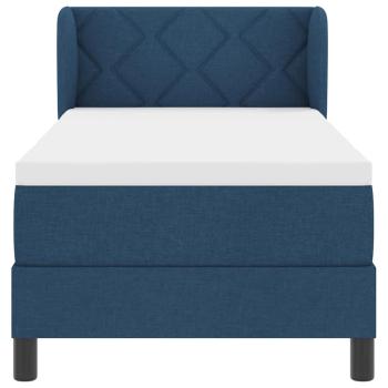 Boxspringbett mit Matratze Blau 80x200 cm Stoff