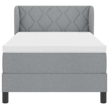 Boxspringbett mit Matratze Hellgrau 90x190 cm Stoff
