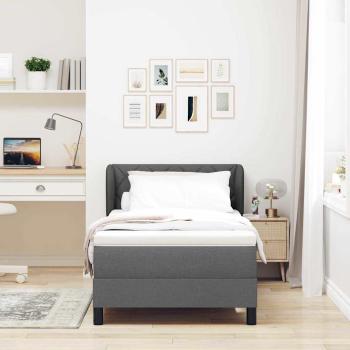 Boxspringbett mit Matratze Dunkelgrau 90x190 cm Stoff