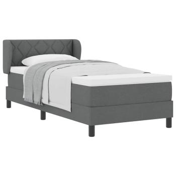 Boxspringbett mit Matratze Dunkelgrau 90x200 cm Stoff