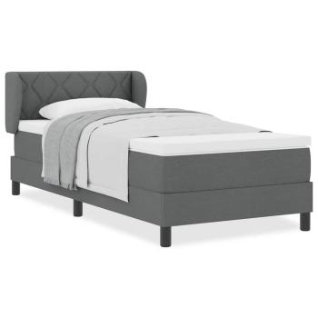 Boxspringbett mit Matratze Dunkelgrau 90x200 cm Stoff