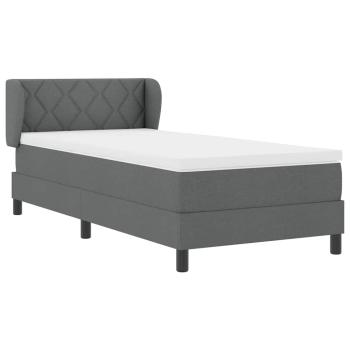Boxspringbett mit Matratze Dunkelgrau 90x200 cm Stoff