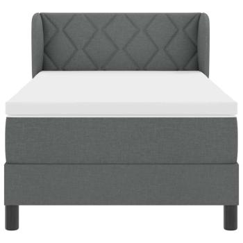 Boxspringbett mit Matratze Dunkelgrau 90x200 cm Stoff