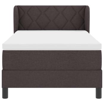 Boxspringbett mit Matratze Dunkelbraun 90x200 cm Stoff