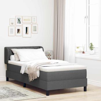 ARDEBO.de - Boxspringbett mit Matratze Dunkelgrau 100x200 cm Stoff