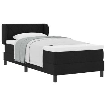 Boxspringbett mit Kopfteil Schwarz 100 x 200 cm Stoff