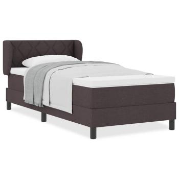 Boxspringbett mit Matratze Dunkelbraun 100x200 cm Stoff