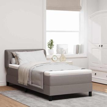ARDEBO.de - Boxspringbett mit Matratze Taupe 100x200 cm Stoff