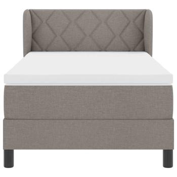 Boxspringbett mit Matratze Taupe 100x200 cm Stoff