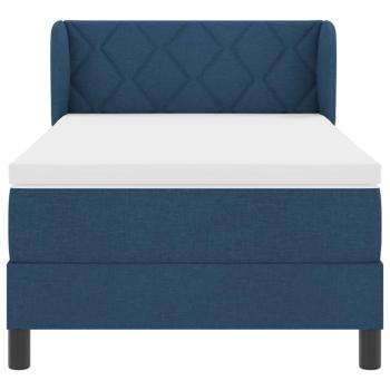 Boxspringbett mit Matratze Blau 100x200 cm Stoff