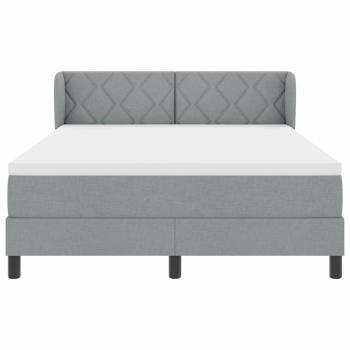 Boxspringbett mit Matratze Hellgrau 140x190 cm Stoff