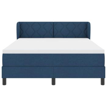Boxspringbett mit Matratze Blau 140x190 cm Stoff