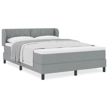 Boxspringbett mit Matratze Hellgrau 140x200 cm Stoff