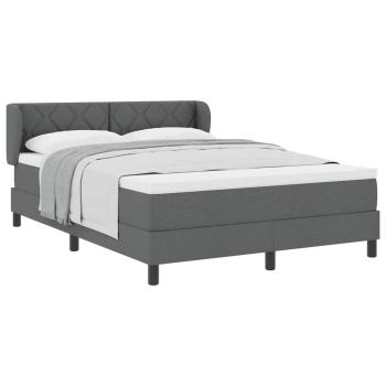 Boxspringbett mit Matratze Dunkelgrau 140x200 cm Stoff