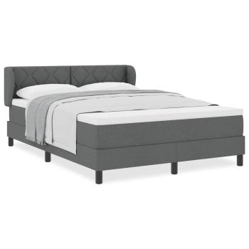 Boxspringbett mit Matratze Dunkelgrau 140x200 cm Stoff