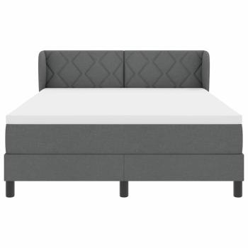 Boxspringbett mit Matratze Dunkelgrau 140x200 cm Stoff