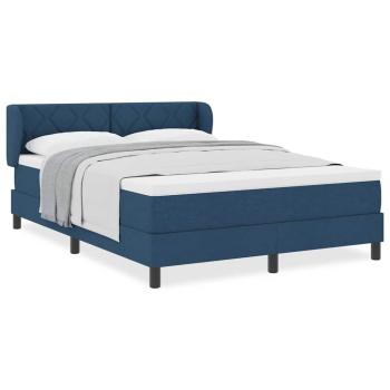 Boxspringbett mit Matratze Blau 140x200 cm Stoff