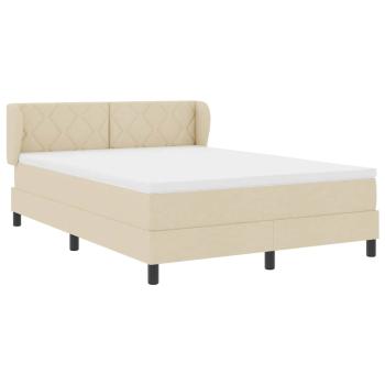 Boxspringbett mit Matratze Creme 160x200 cm Stoff